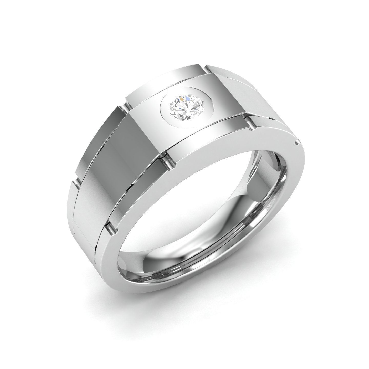 solitaire wedding engagement men ring 3dm render detail 3D print model_2