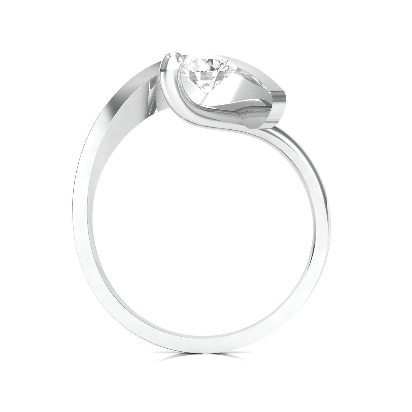solitaire wedding engagement women ring 3dm render detail 3D print model_4
