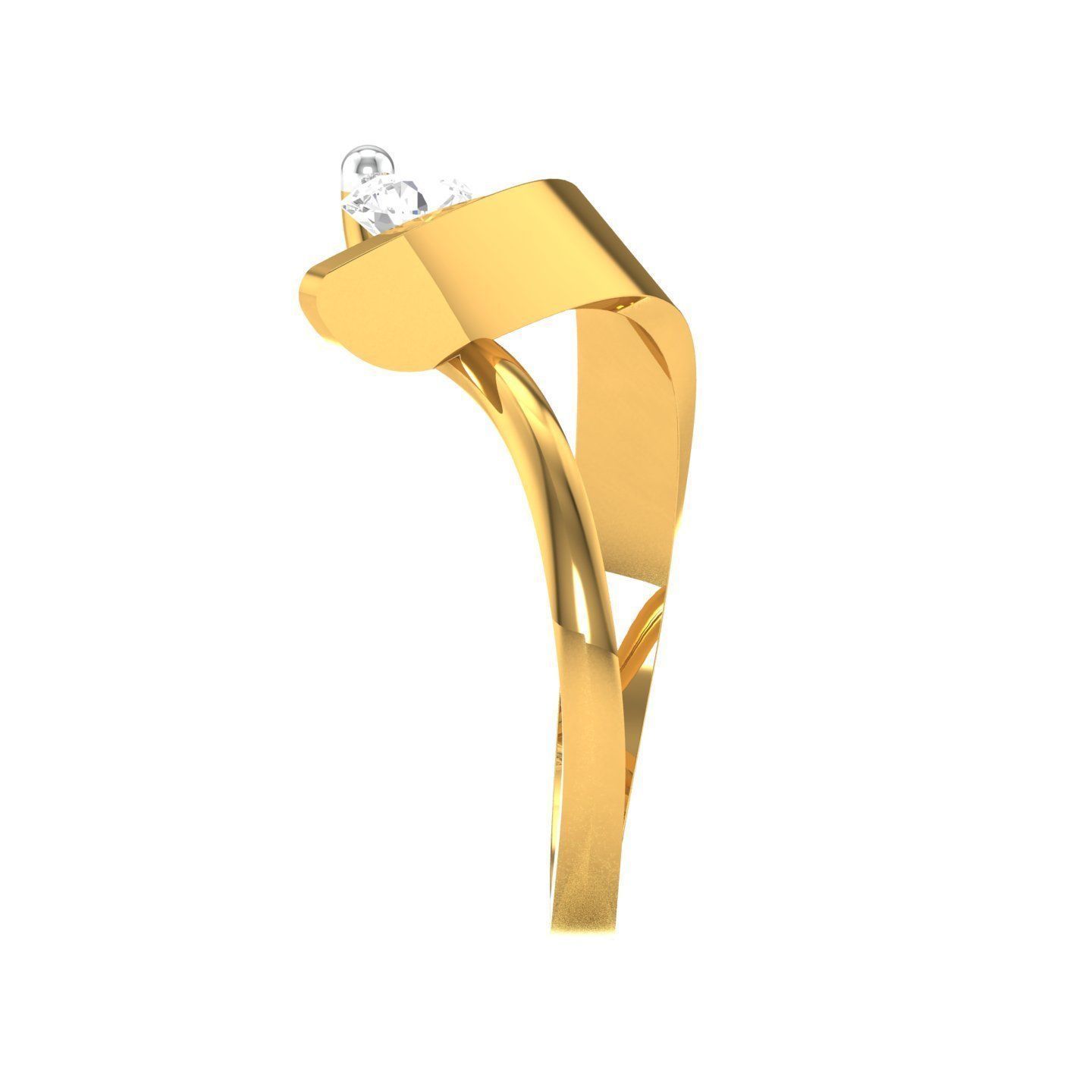 solitaire wedding engagement women ring 3dm render detail 3D print model_8