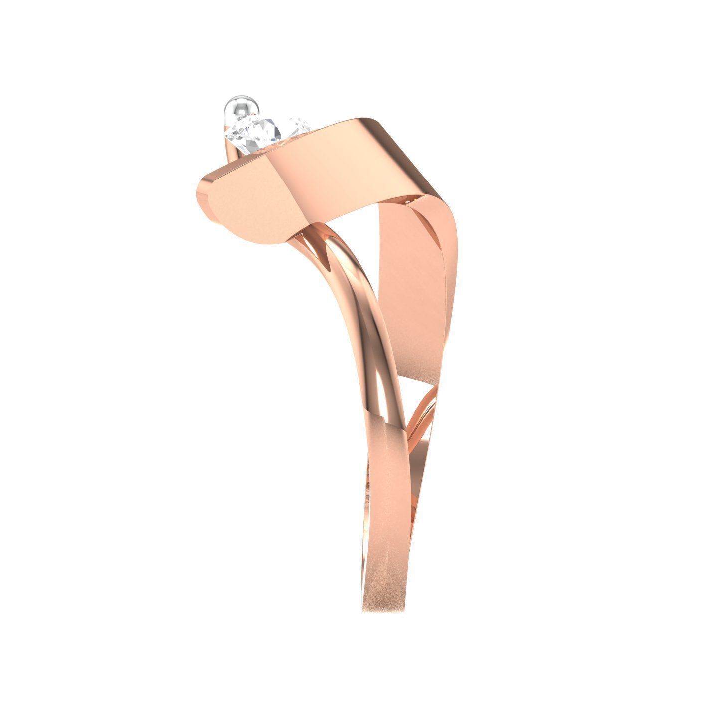 solitaire wedding engagement women ring 3dm render detail 3D print model_6
