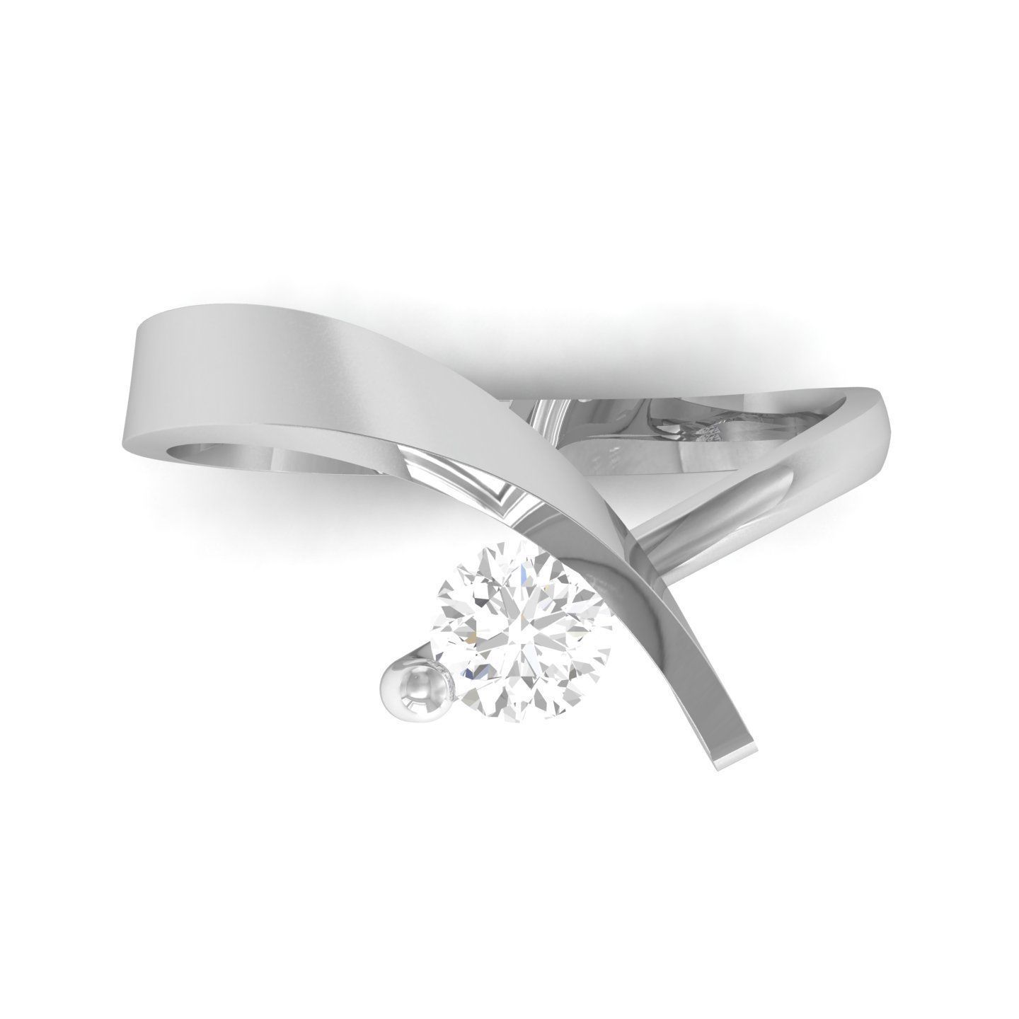 solitaire wedding engagement women ring 3dm render detail 3D print model_10