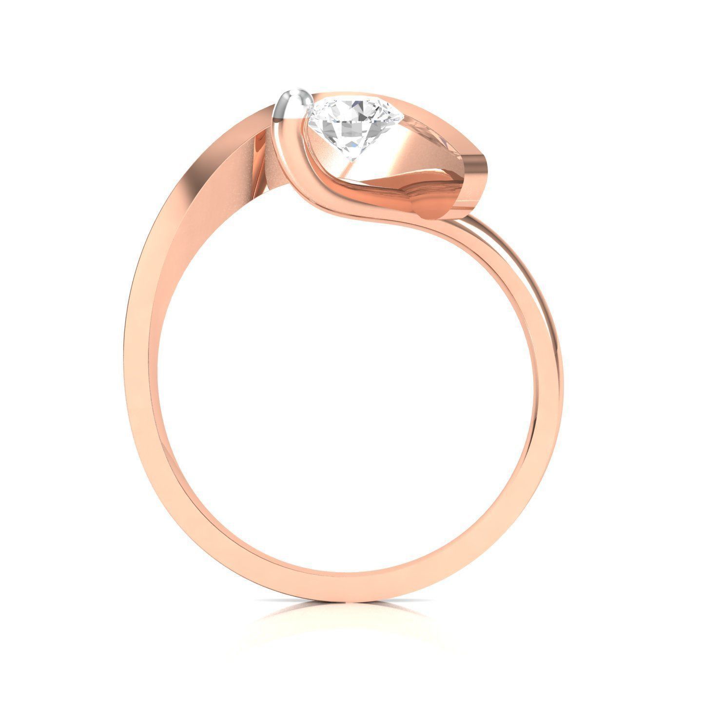 solitaire wedding engagement women ring 3dm render detail 3D print model_3