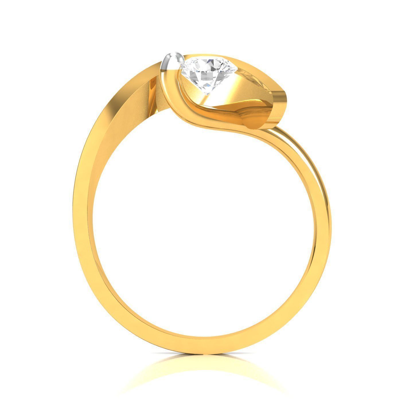 solitaire wedding engagement women ring 3dm render detail 3D print model_5