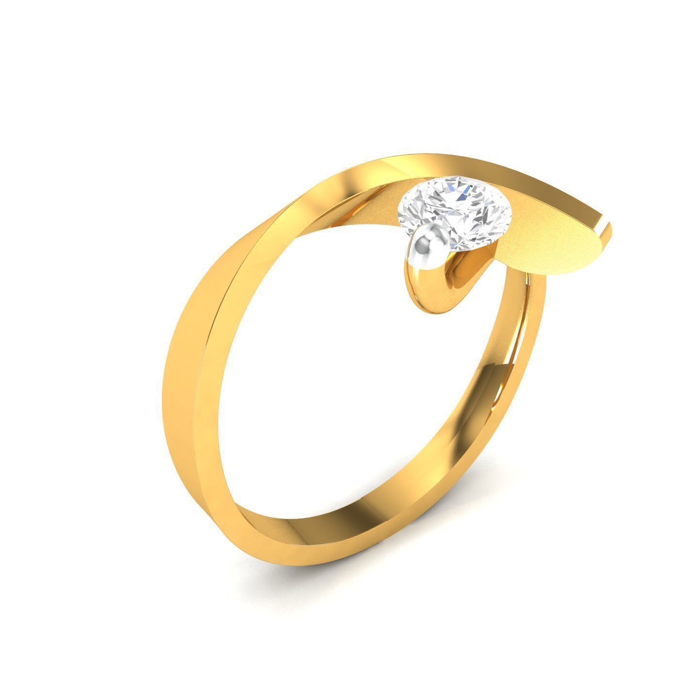 solitaire wedding engagement women ring 3dm render detail 3D print model_2