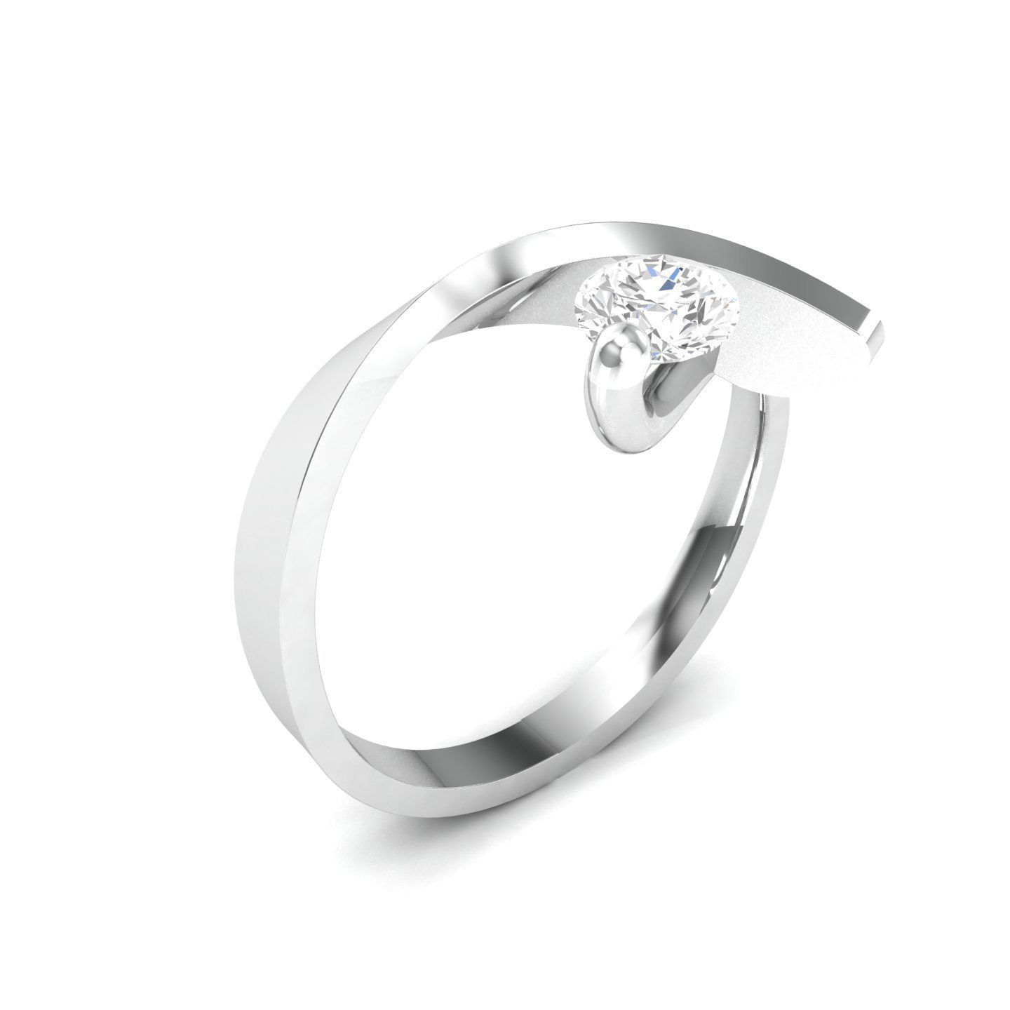 solitaire wedding engagement women ring 3dm render detail 3D print model_1
