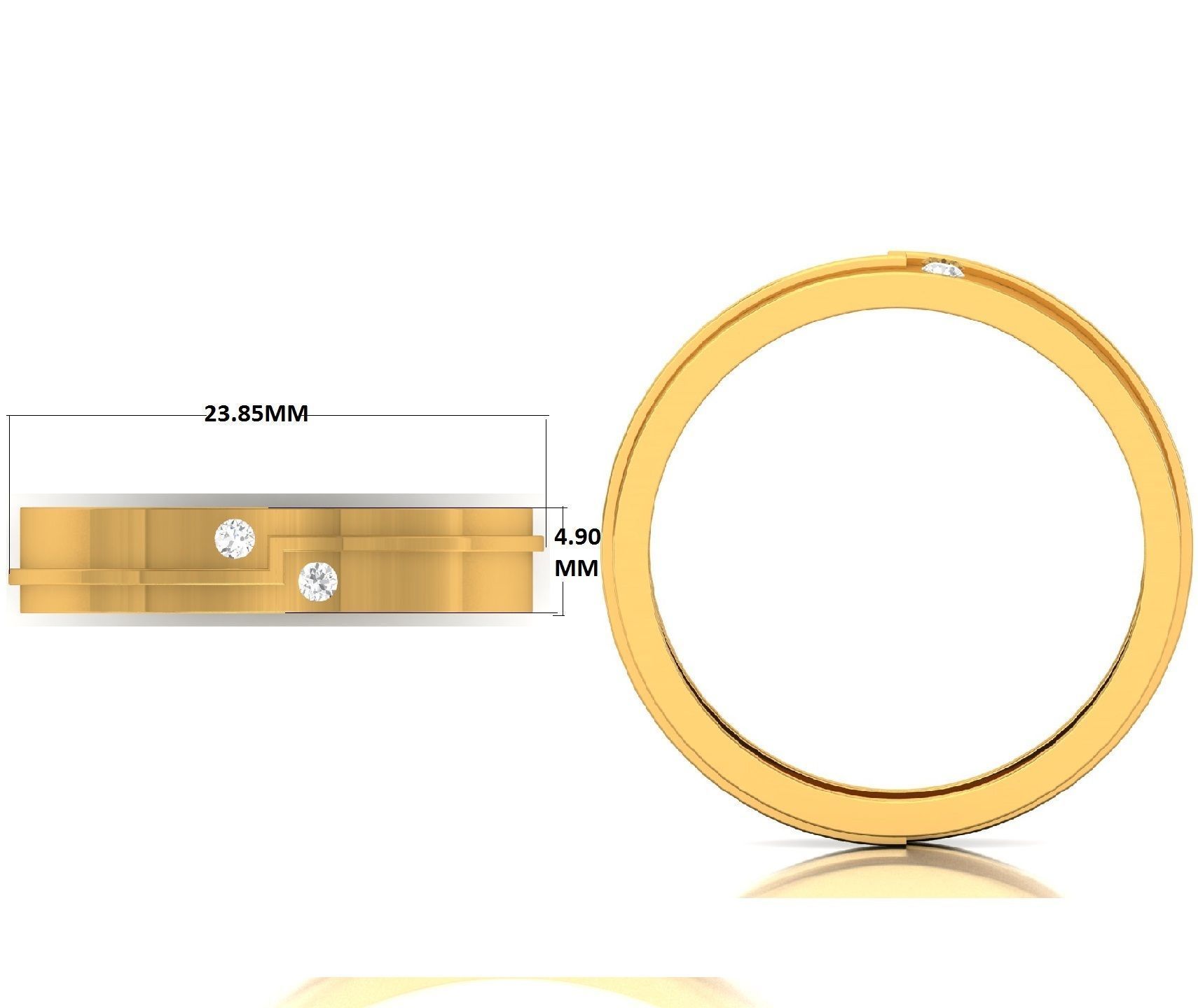 solitaire wedding engagement men ring 3dm render detail 3D print model_4