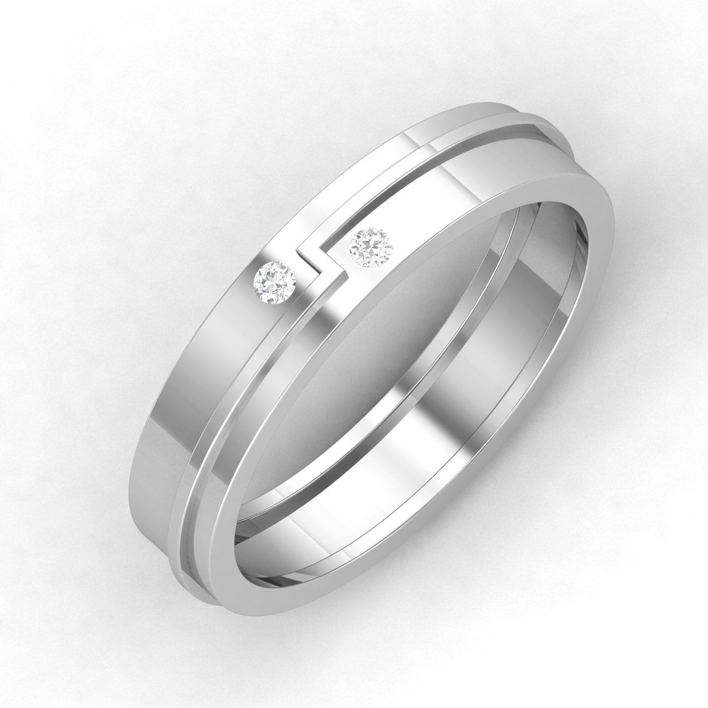 solitaire wedding engagement men ring 3dm render detail 3D print model_2