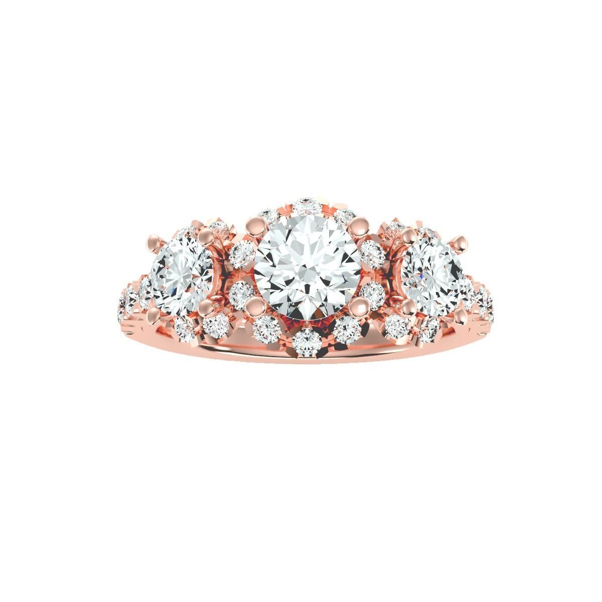 solitaire wedding engagement women ring 3dm render detail 3D print model_4