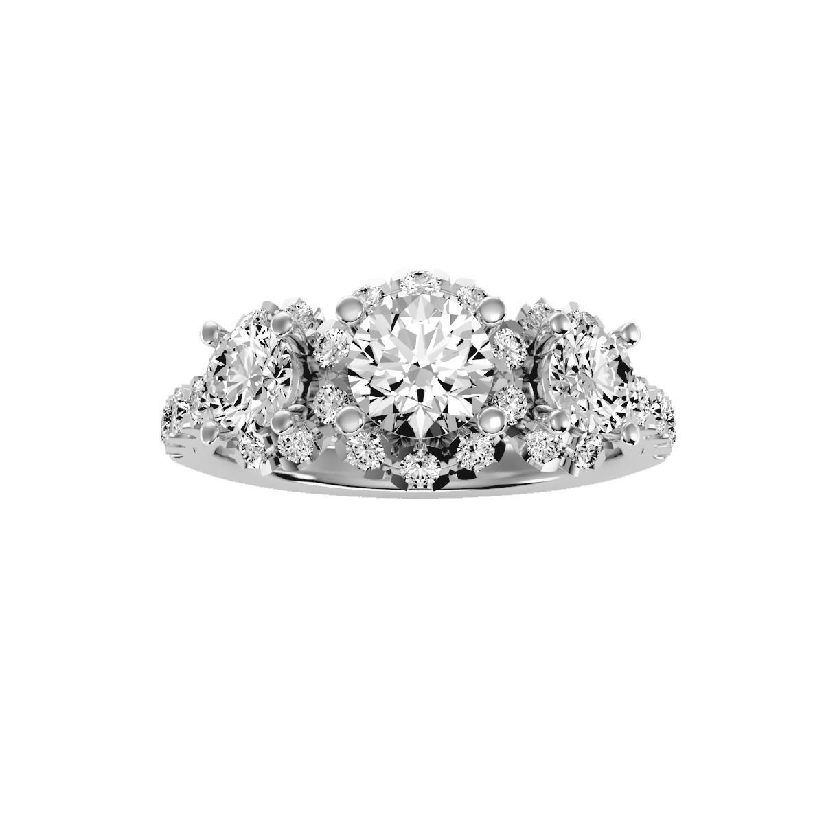 solitaire wedding engagement women ring 3dm render detail 3D print model_8