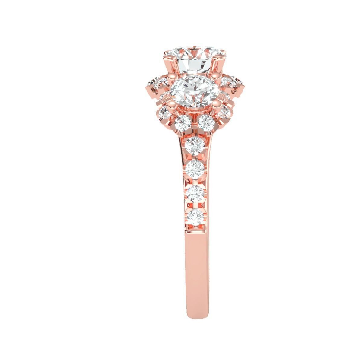solitaire wedding engagement women ring 3dm render detail 3D print model_3