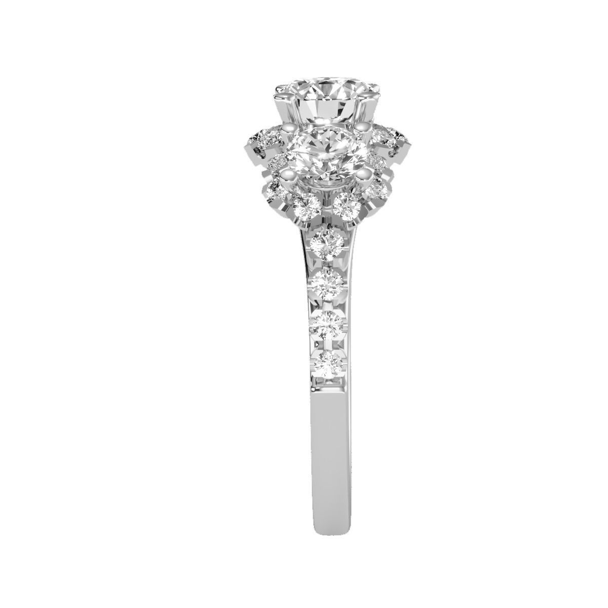 solitaire wedding engagement women ring 3dm render detail 3D print model_7