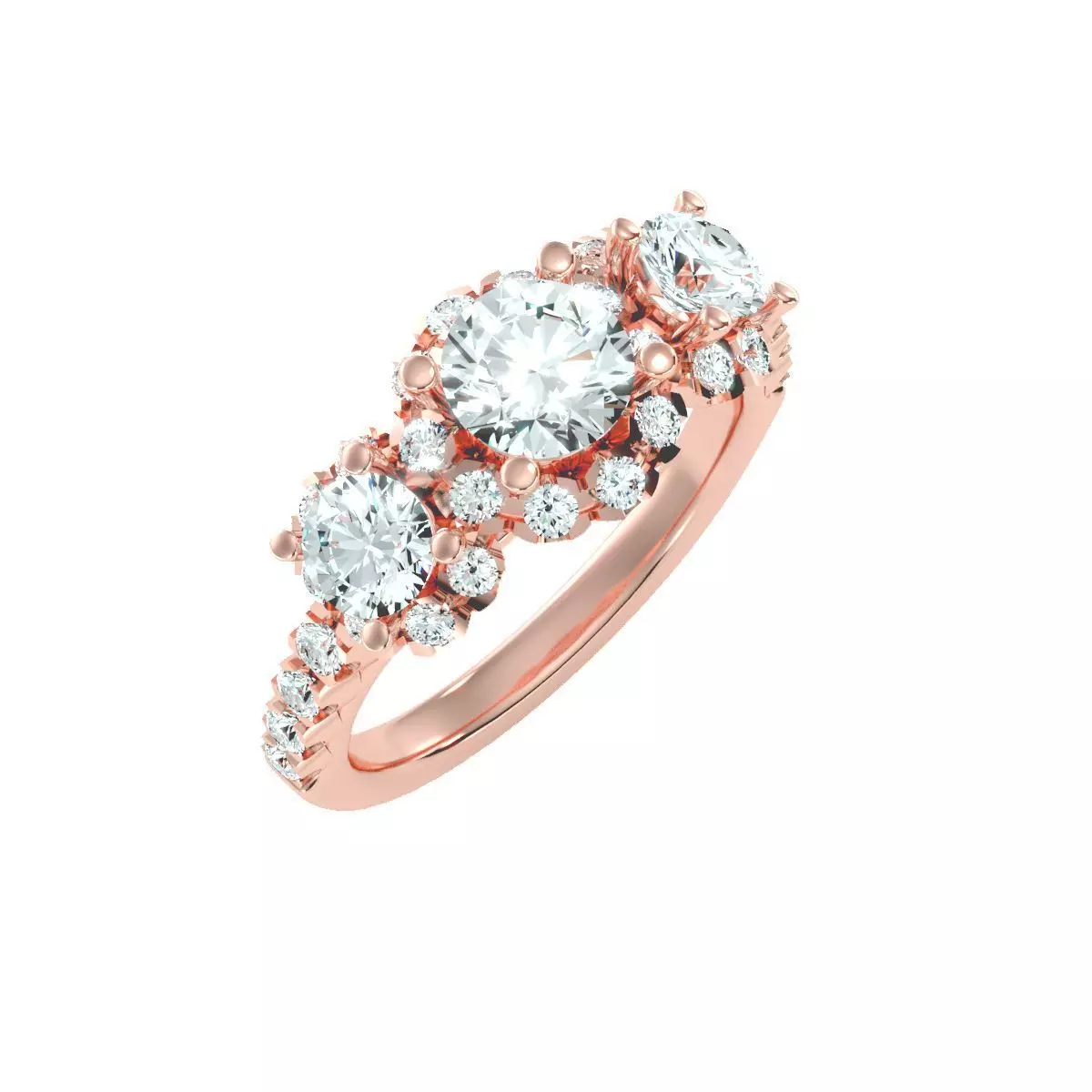solitaire wedding engagement women ring 3dm render detail 3D print model_0