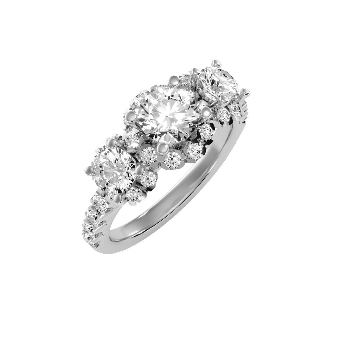 solitaire wedding engagement women ring 3dm render detail 3D print model_6