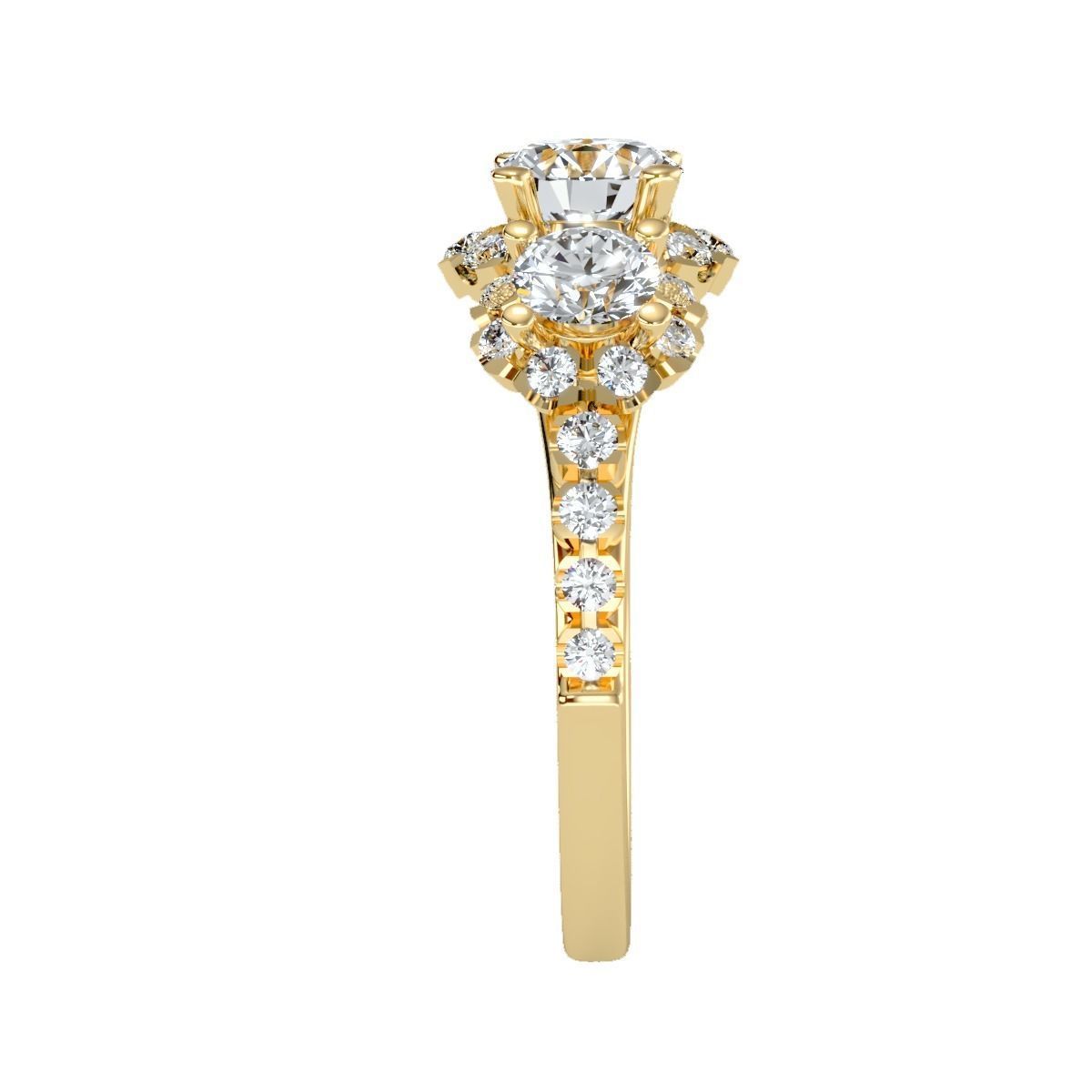 solitaire wedding engagement women ring 3dm render detail 3D print model_11
