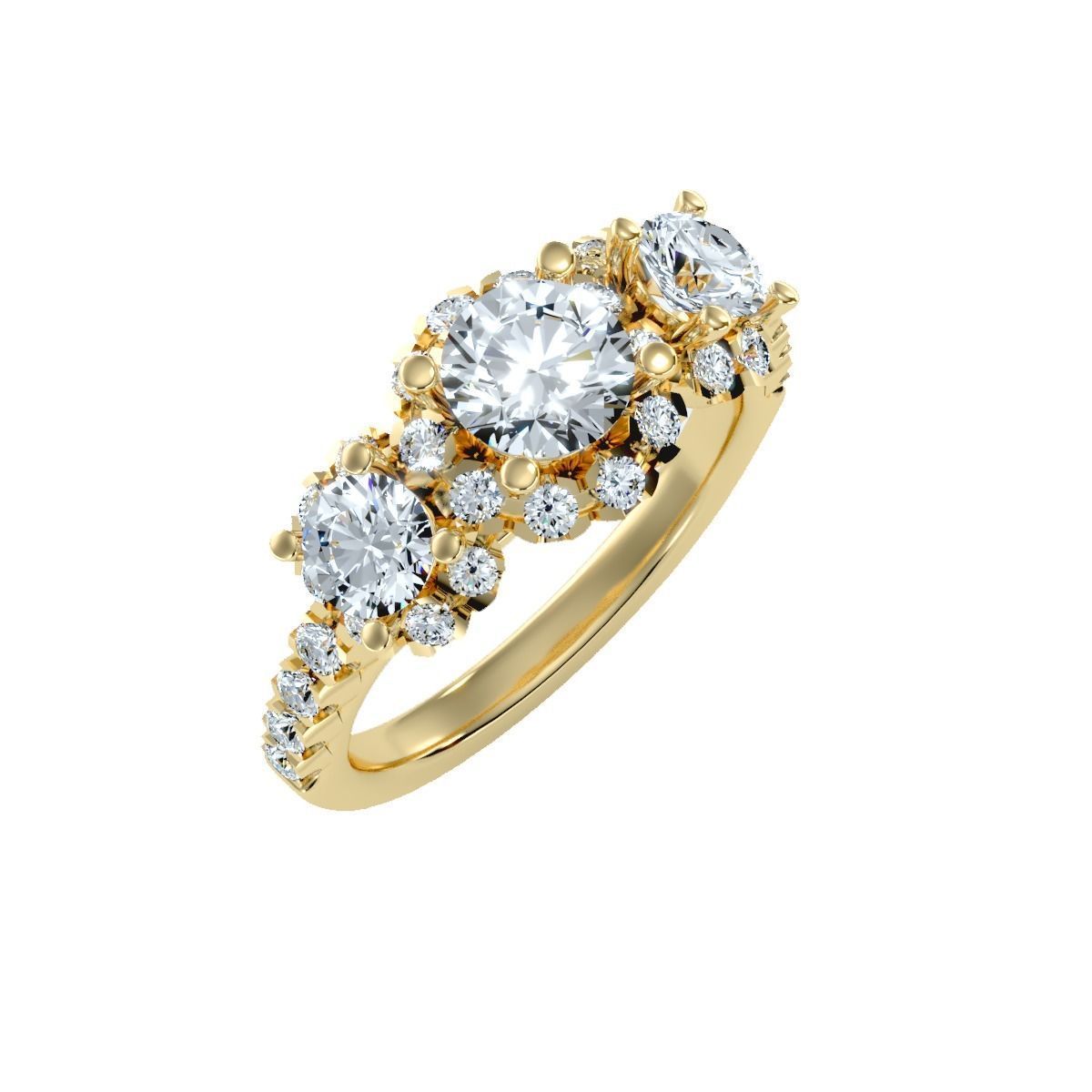 solitaire wedding engagement women ring 3dm render detail 3D print model_10