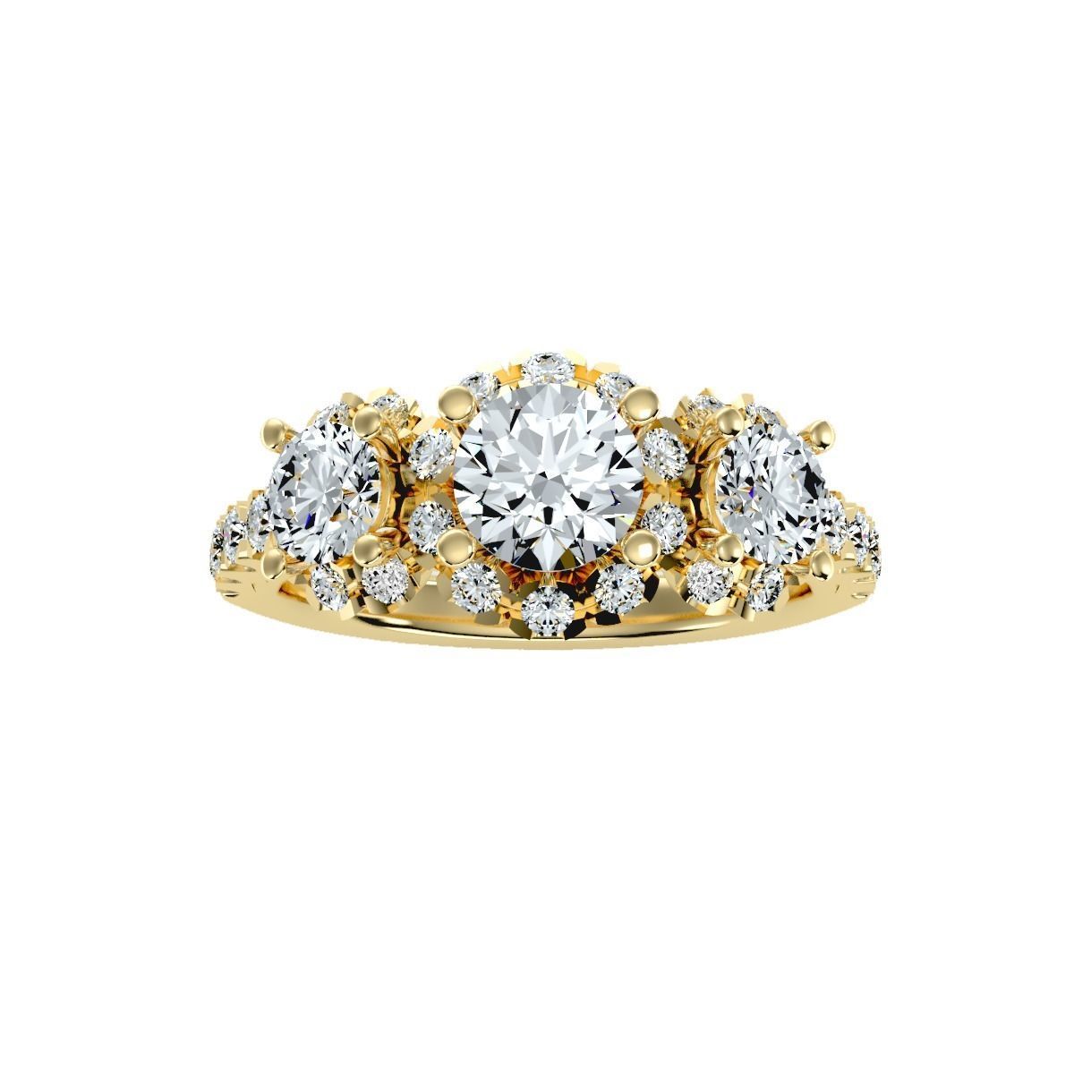 solitaire wedding engagement women ring 3dm render detail 3D print model_12