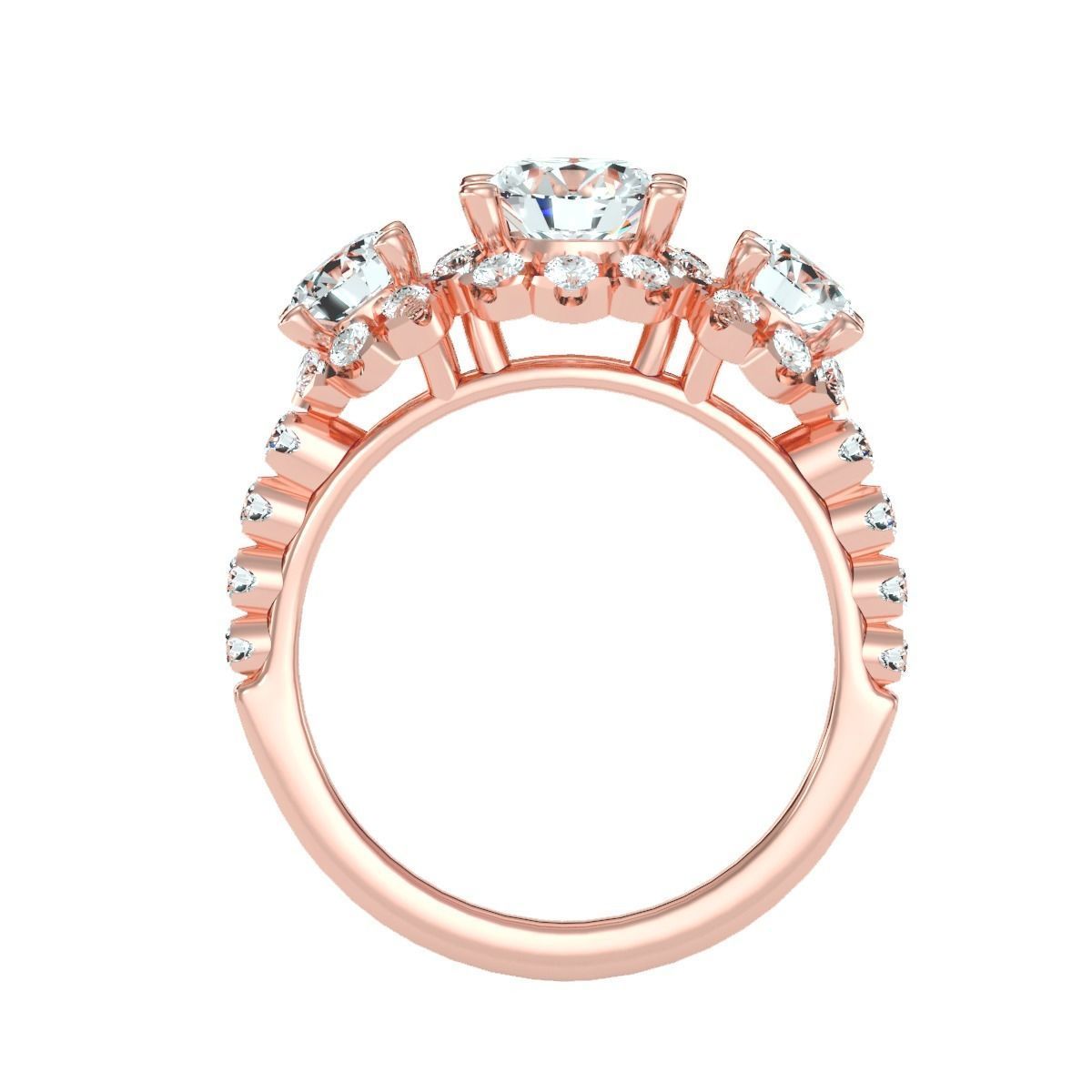 solitaire wedding engagement women ring 3dm render detail 3D print model_2