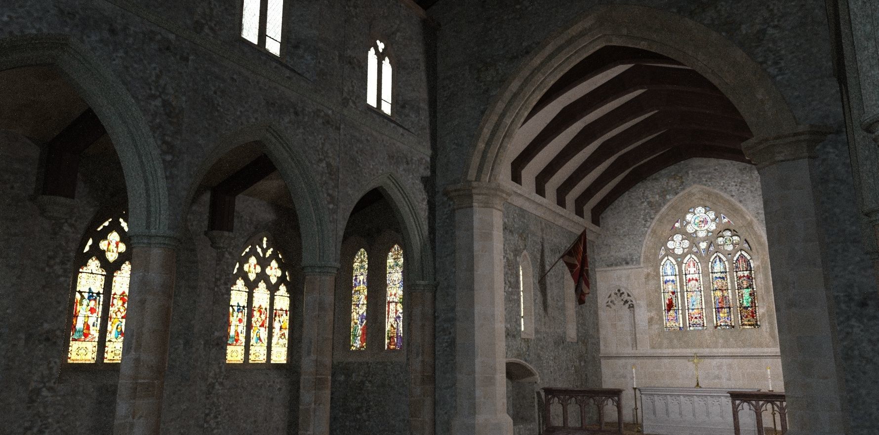 Church Nave 3D model_4