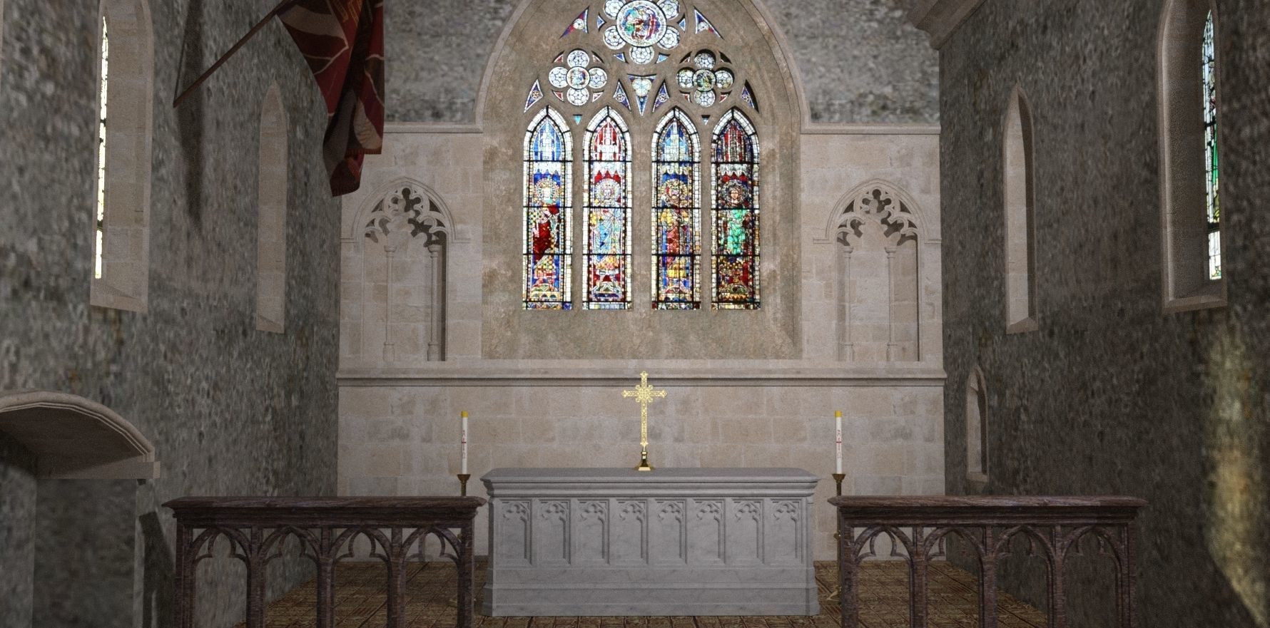 Church Nave 3D model_5