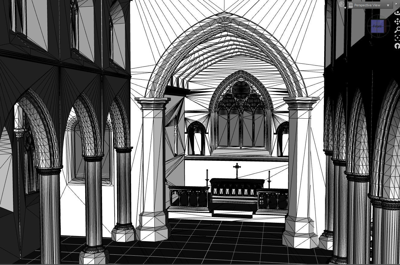 Church Nave 3D model_7