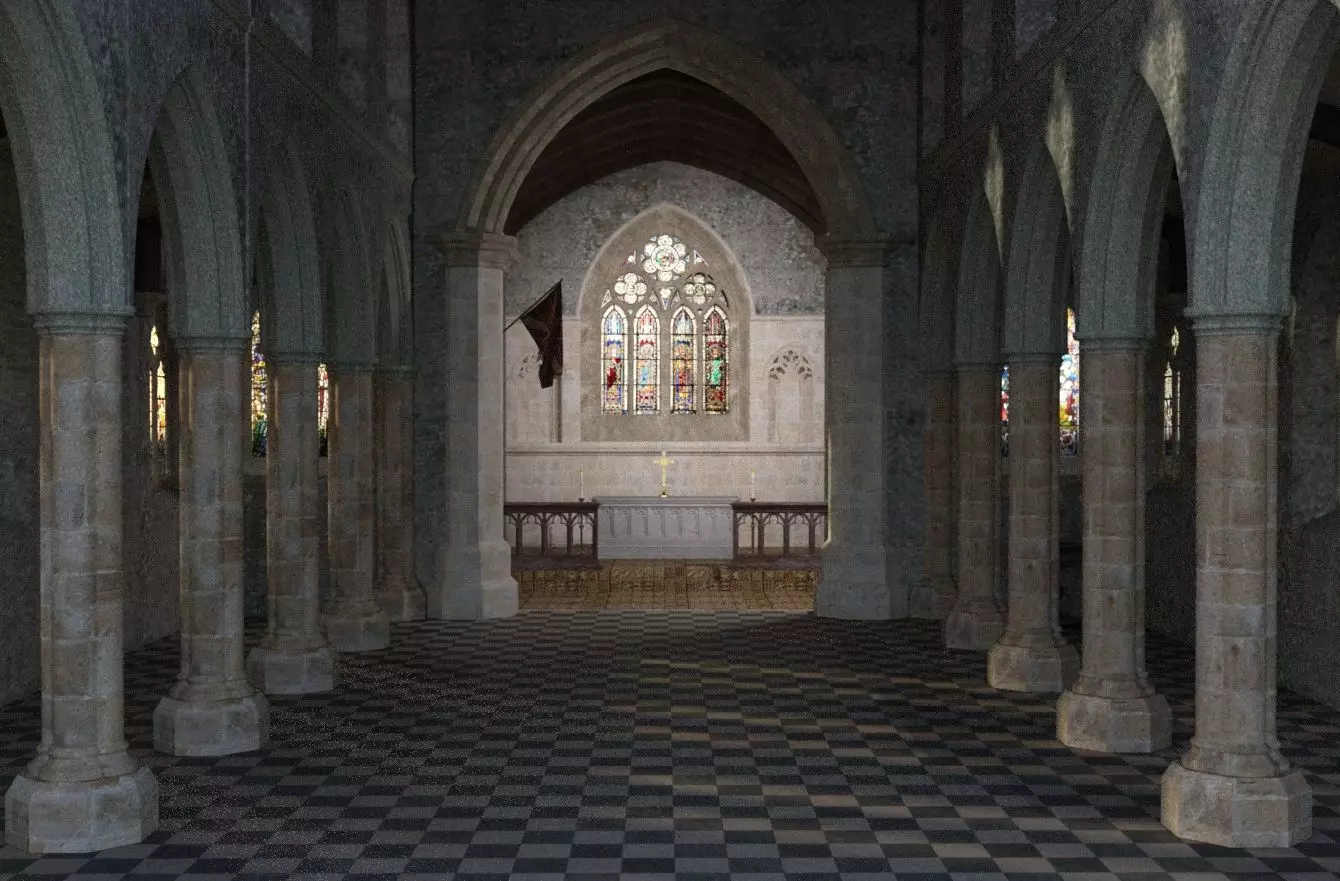 Church Nave 3D model_0