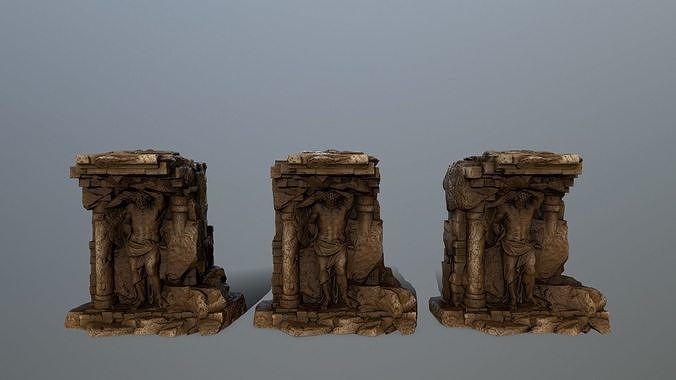 statue stone structure Low-poly 3D model