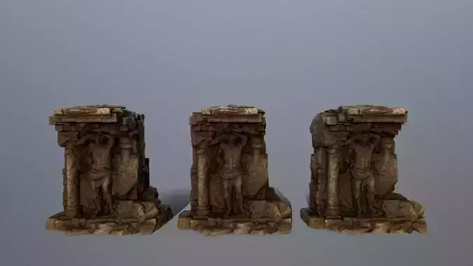 statue stone structure Low-poly 3D model