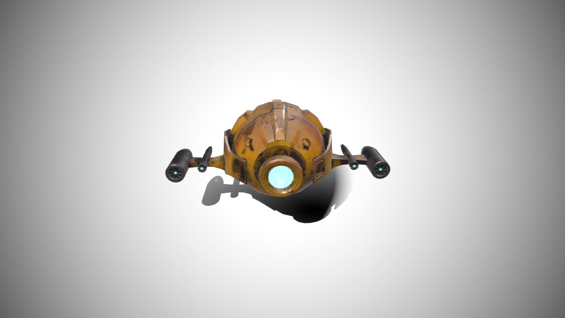 Sci-FI Military Drone - PBR Low-poly 3D model_4