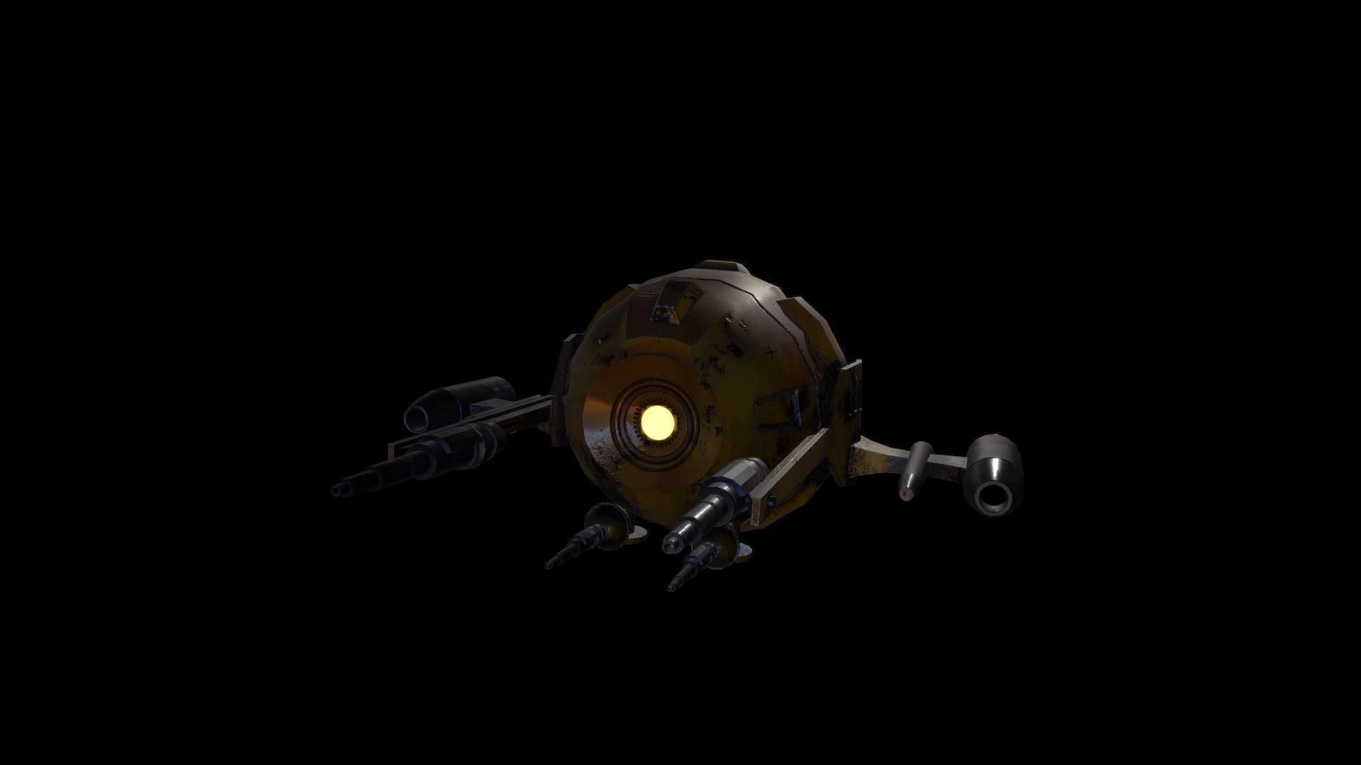 Sci-FI Military Drone - PBR Low-poly 3D model_14