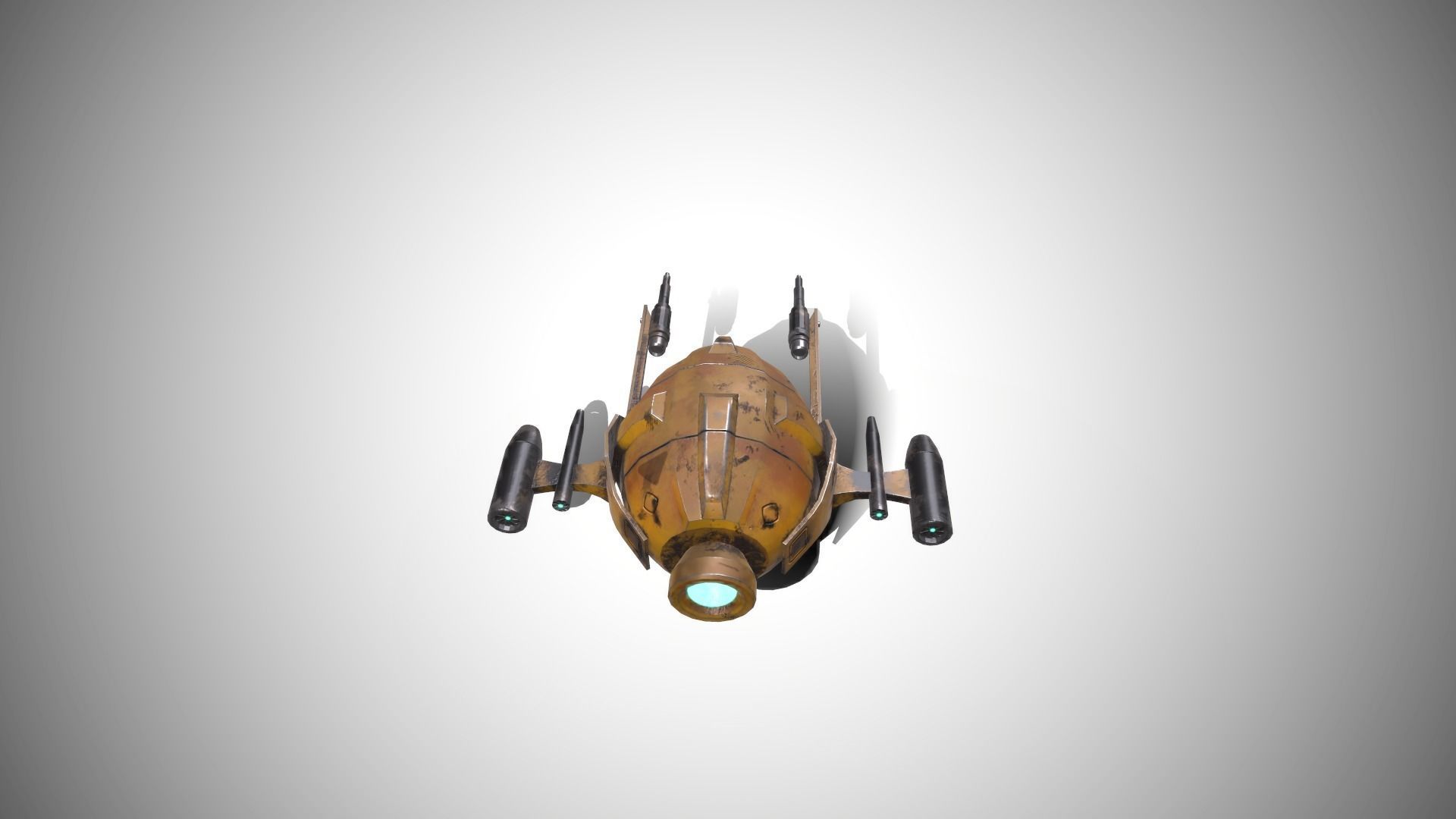 Sci-FI Military Drone - PBR Low-poly 3D model_7