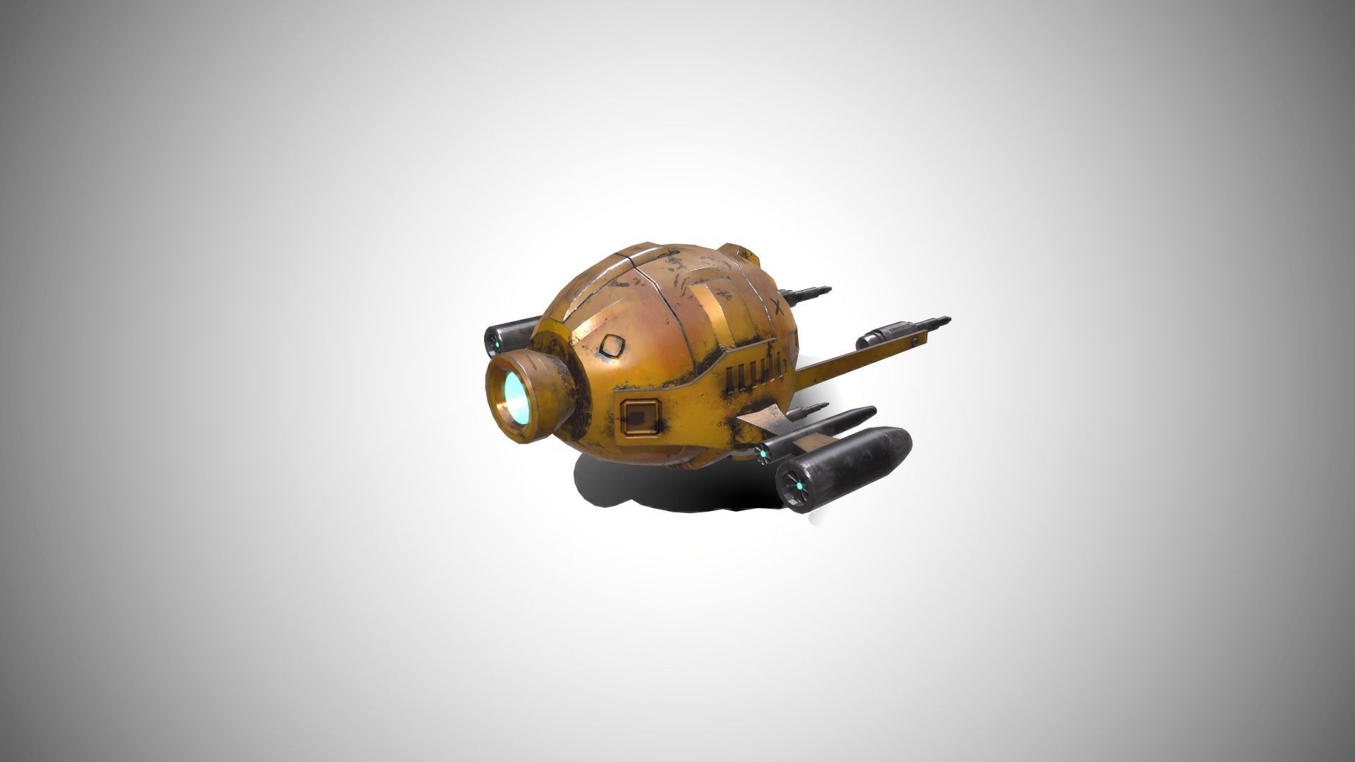 Sci-FI Military Drone - PBR Low-poly 3D model_5