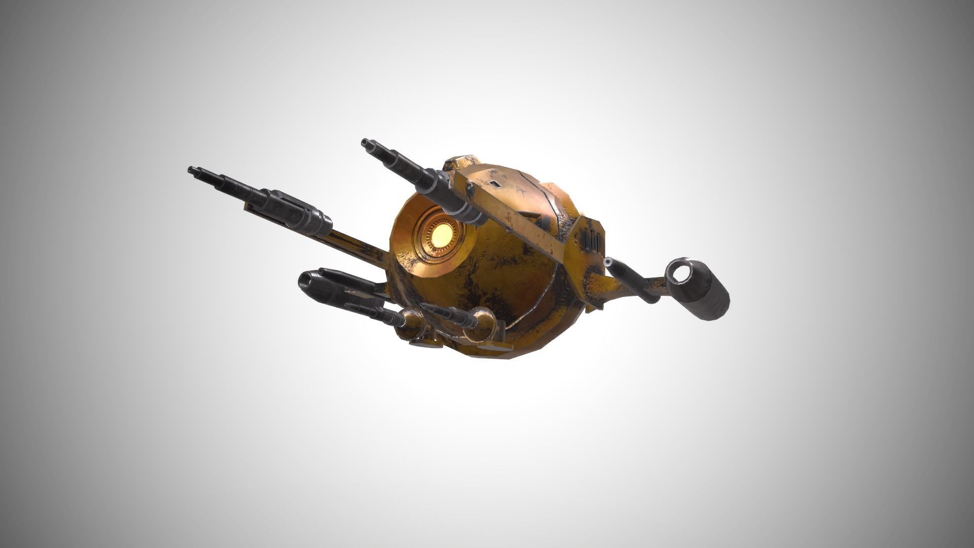 Sci-FI Military Drone - PBR Low-poly 3D model_8
