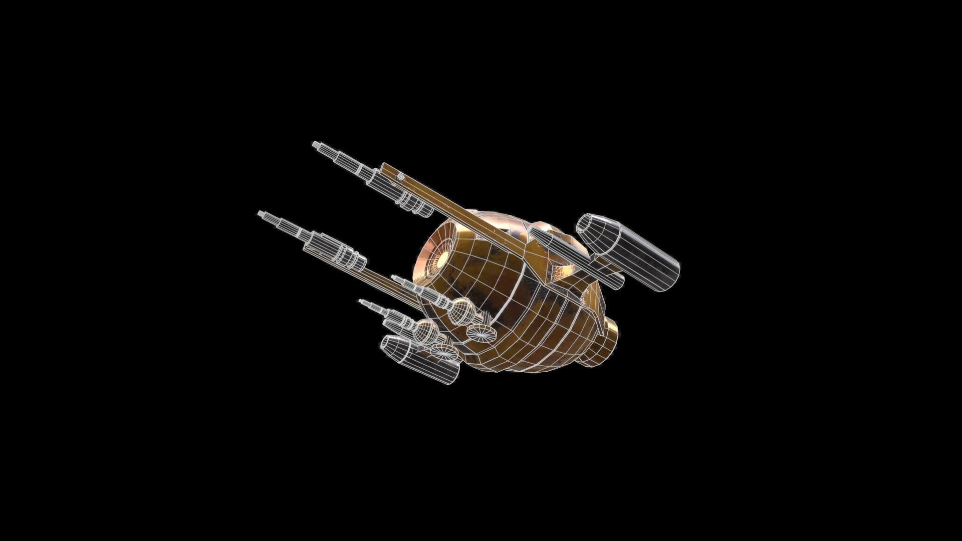 Sci-FI Military Drone - PBR Low-poly 3D model_12