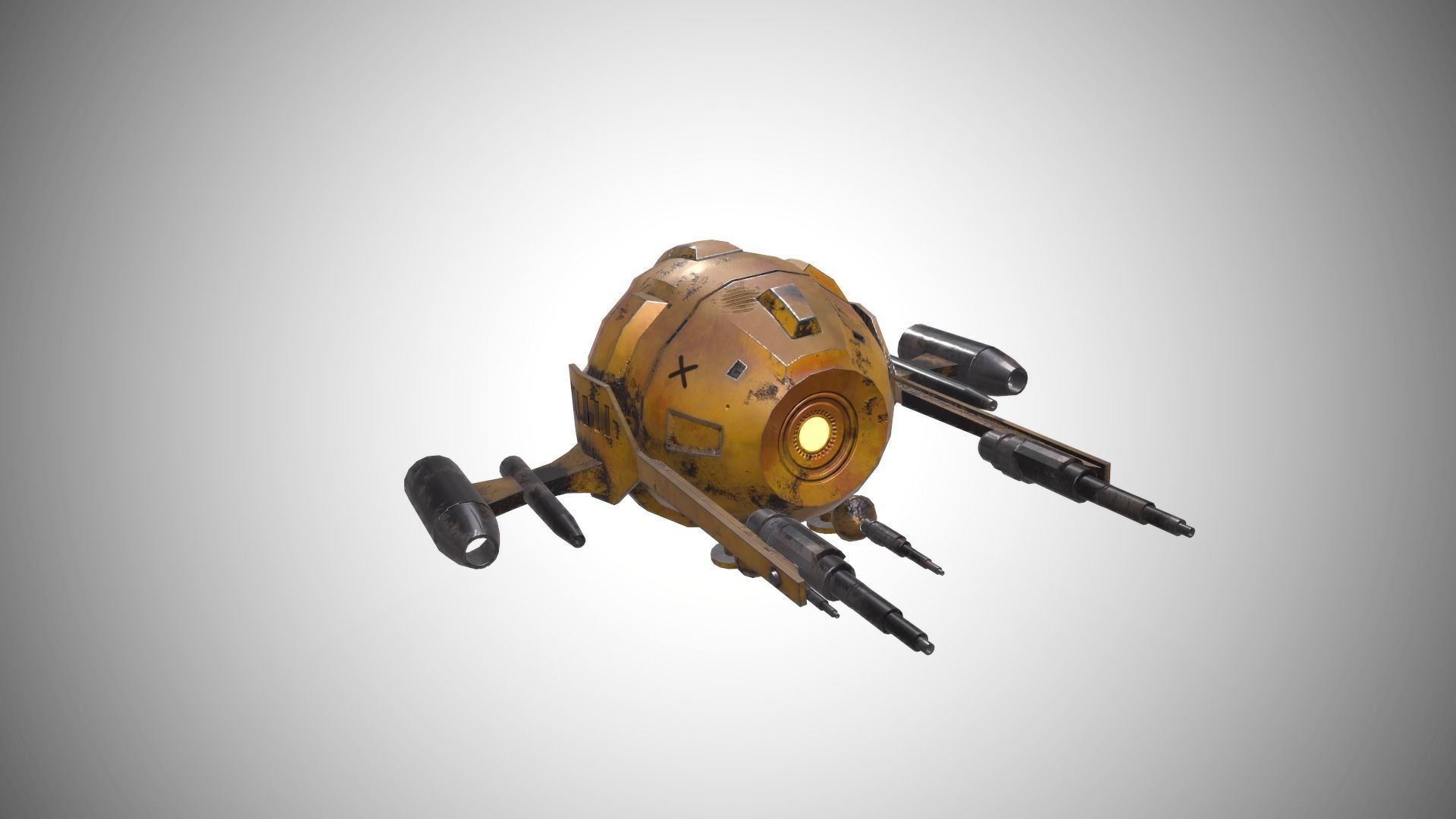 Sci-FI Military Drone - PBR Low-poly 3D model_9