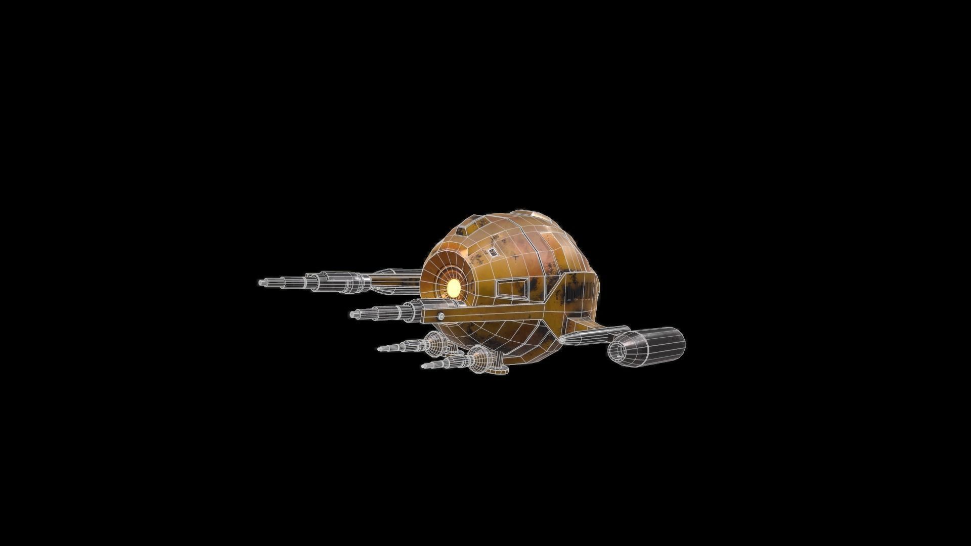 Sci-FI Military Drone - PBR Low-poly 3D model_11