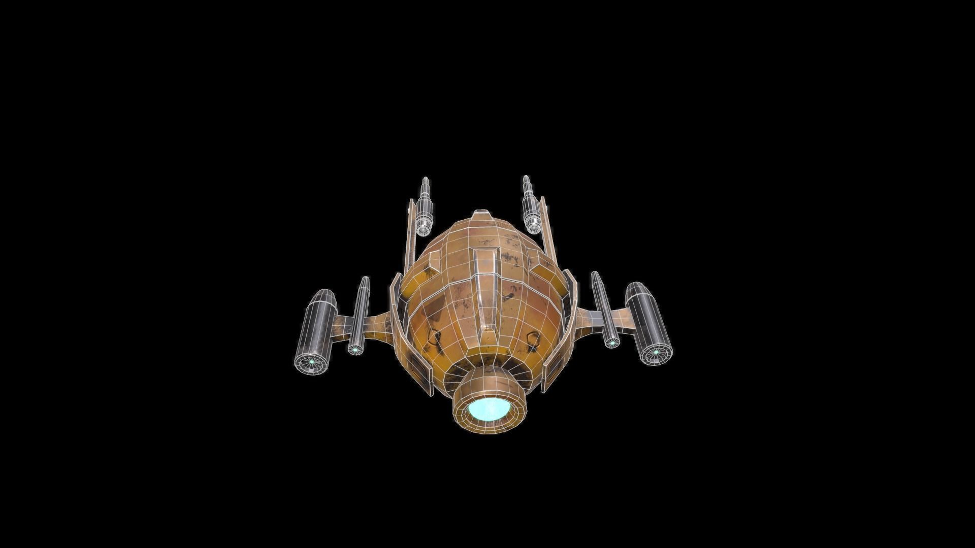 Sci-FI Military Drone - PBR Low-poly 3D model_10