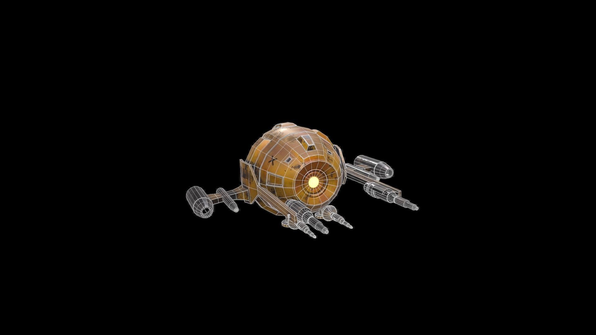 Sci-FI Military Drone - PBR Low-poly 3D model_1