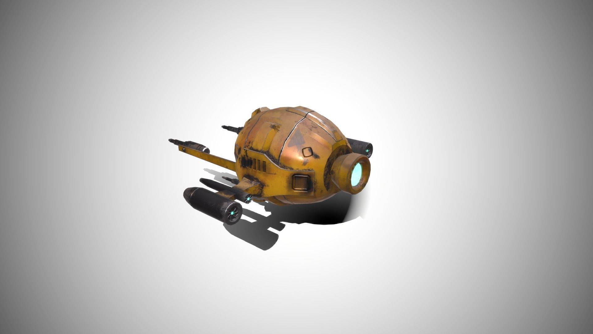 Sci-FI Military Drone - PBR Low-poly 3D model_3