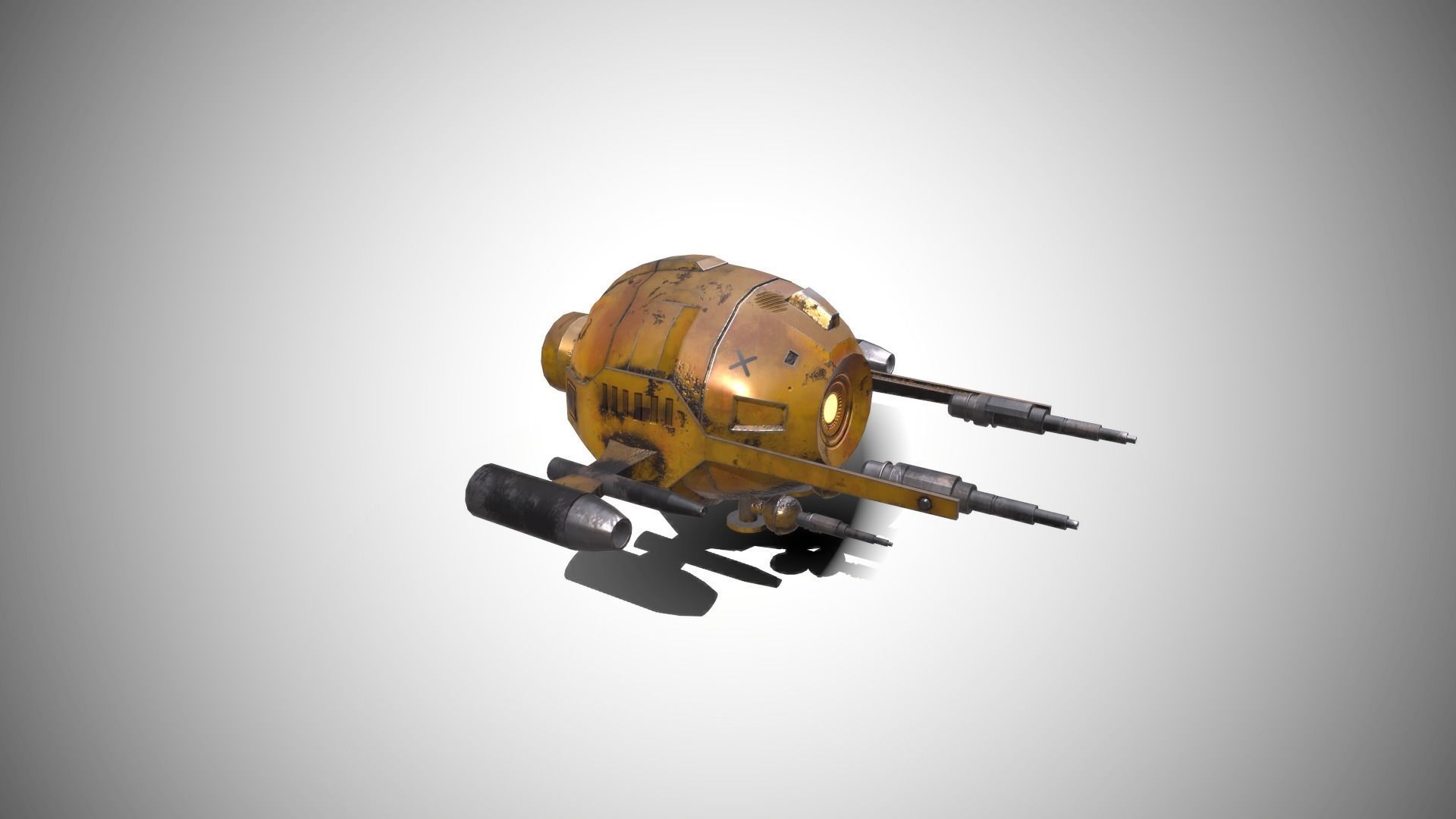 Sci-FI Military Drone - PBR Low-poly 3D model_6