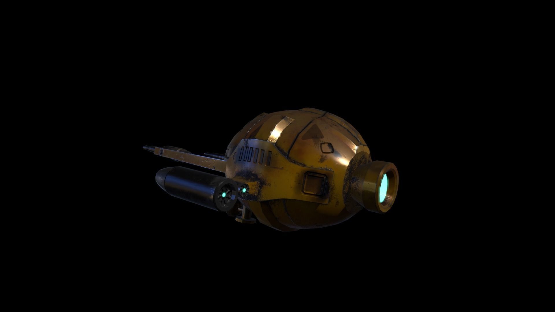 Sci-FI Military Drone - PBR Low-poly 3D model_15
