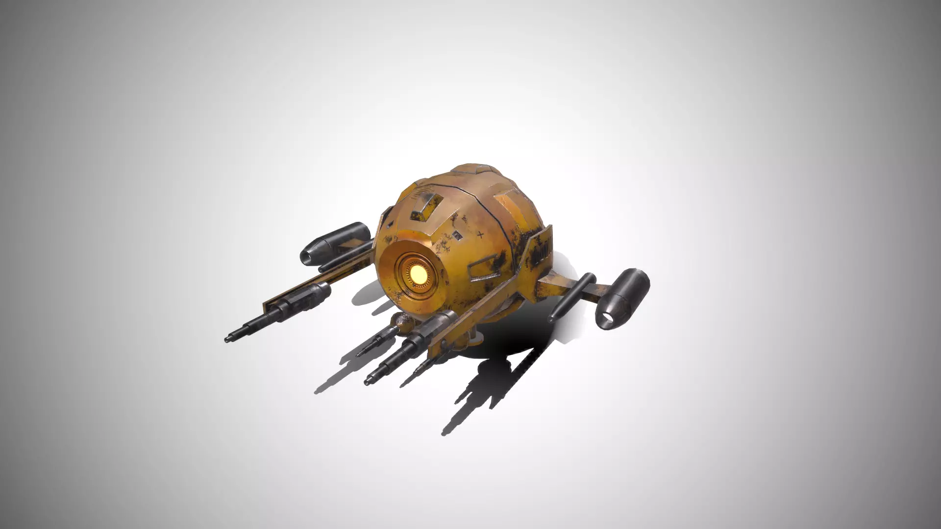 Sci-FI Military Drone - PBR Low-poly 3D model_0