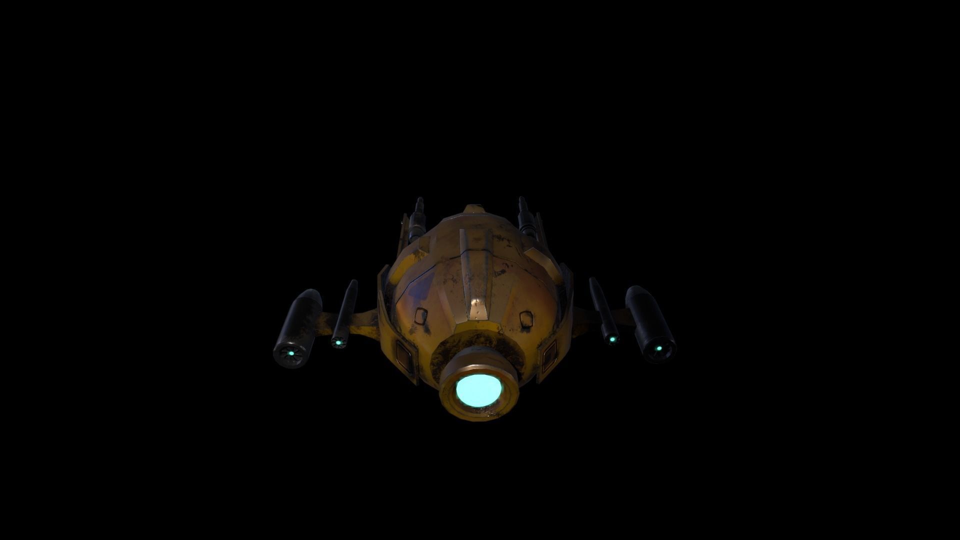 Sci-FI Military Drone - PBR Low-poly 3D model_13
