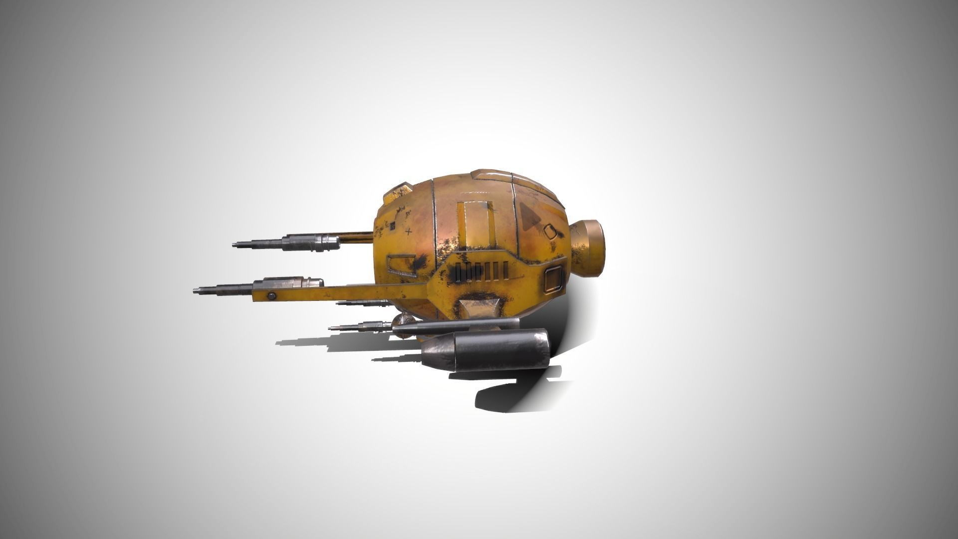 Sci-FI Military Drone - PBR Low-poly 3D model_2