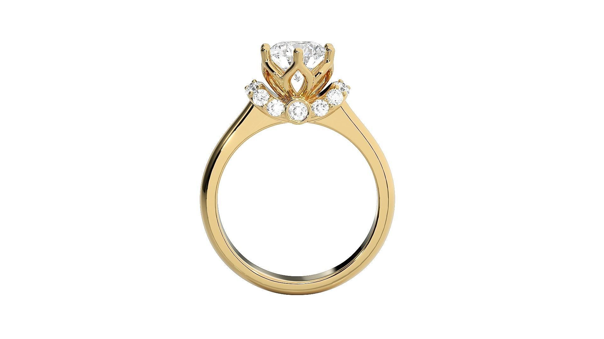 solitaire wedding engagement women ring 3dm render detail 3D print model_7