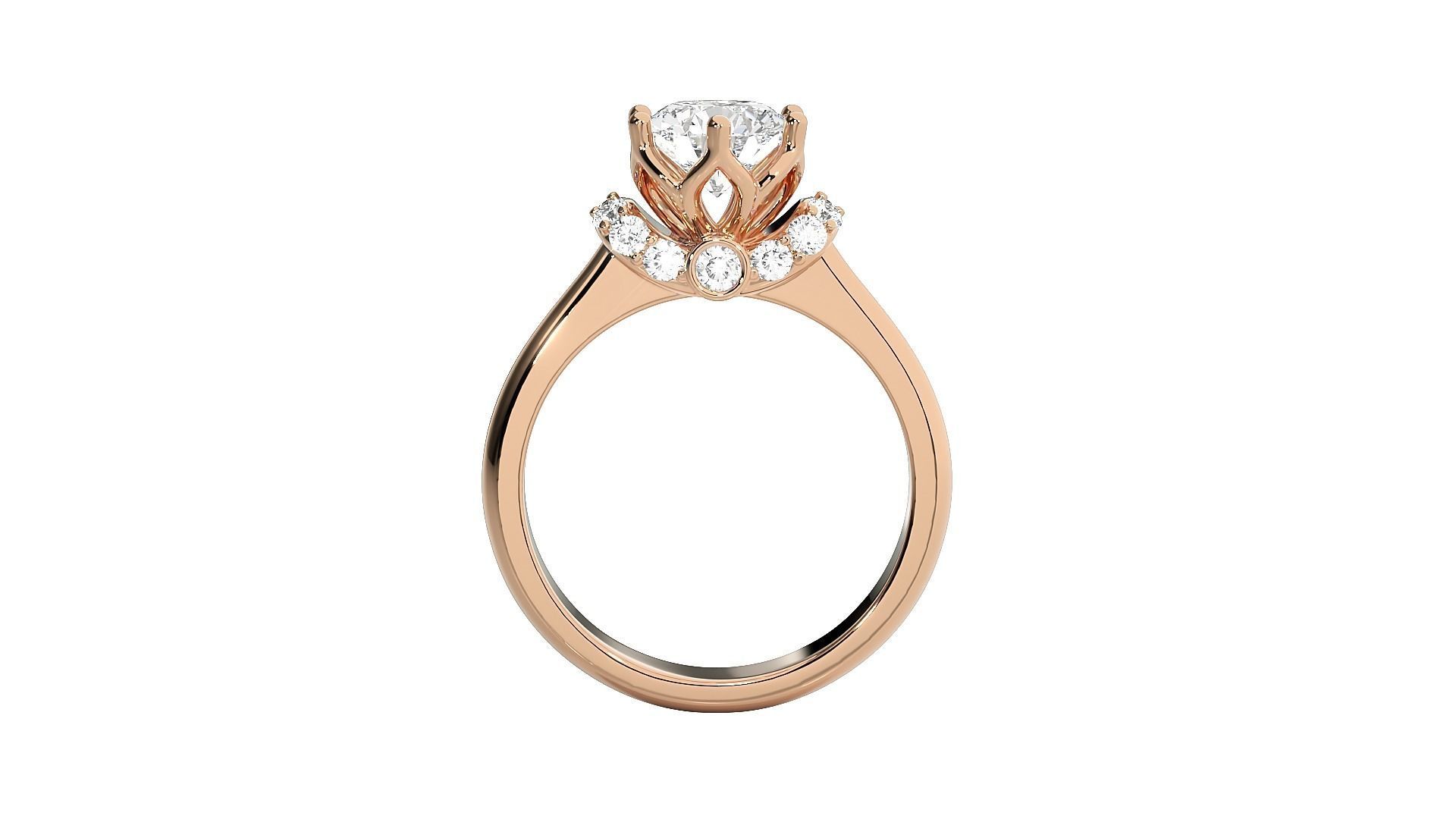 solitaire wedding engagement women ring 3dm render detail 3D print model_5