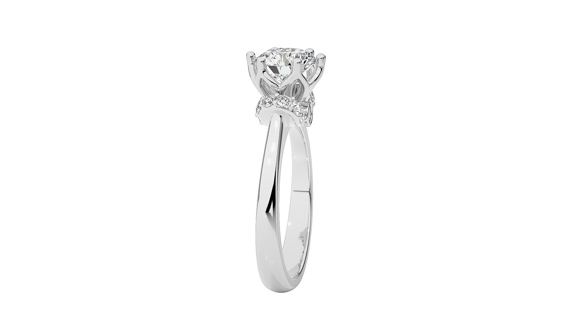 solitaire wedding engagement women ring 3dm render detail 3D print model_3