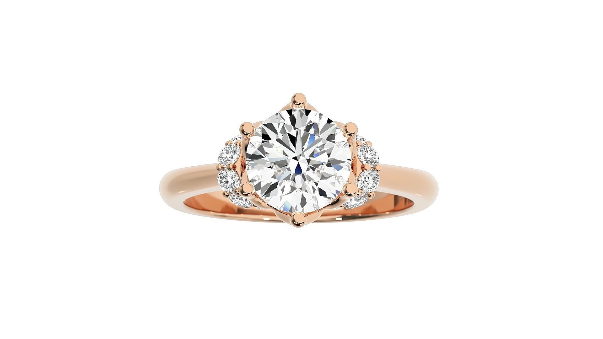 solitaire wedding engagement women ring 3dm render detail 3D print model_11