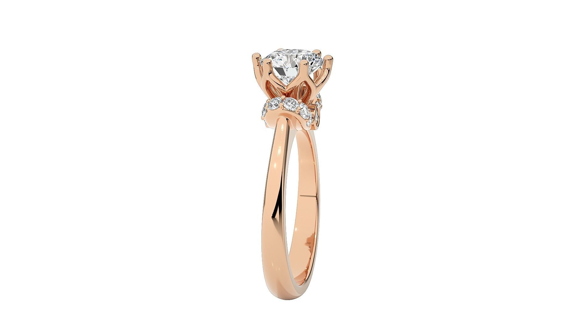 solitaire wedding engagement women ring 3dm render detail 3D print model_10