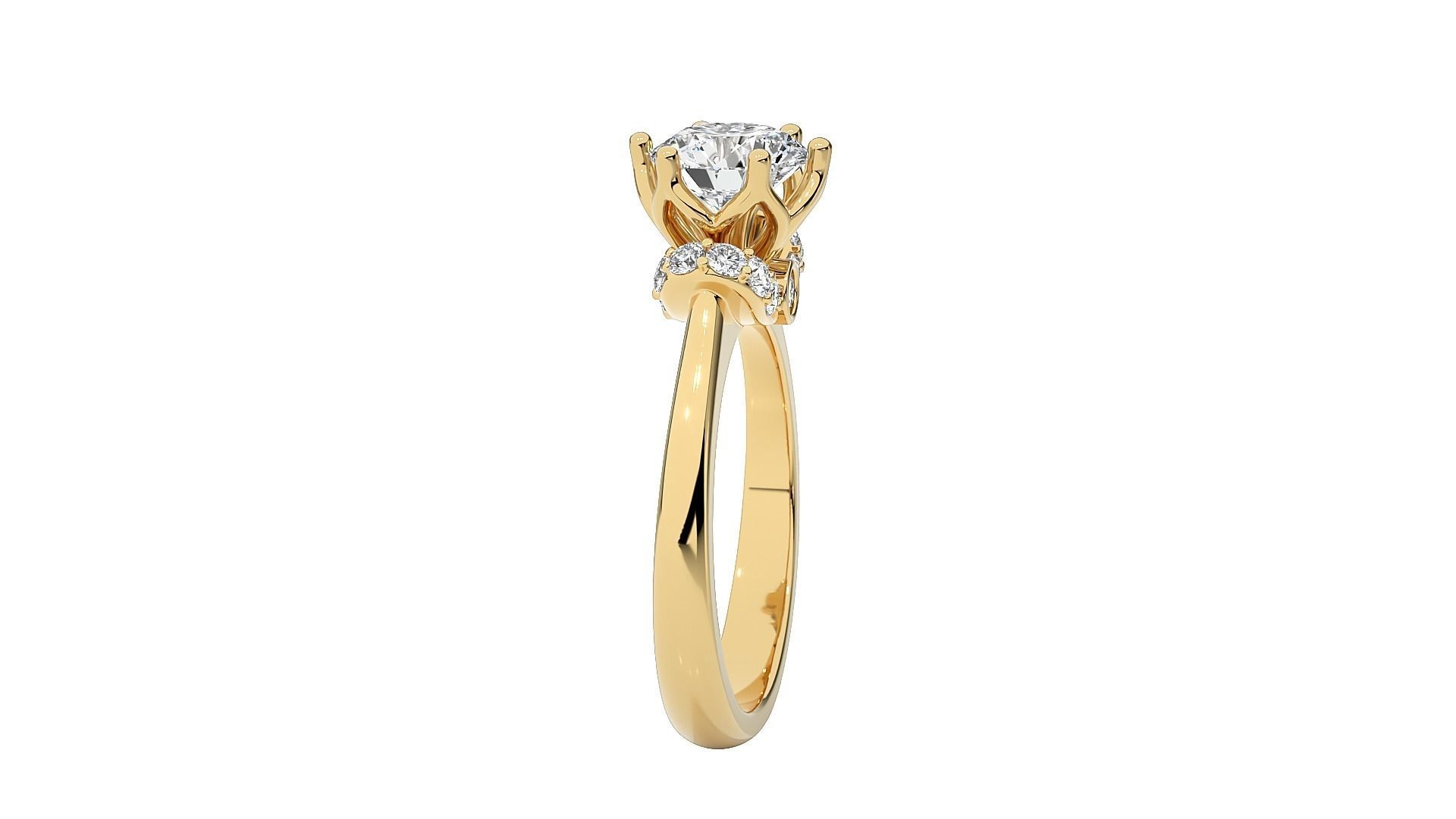 solitaire wedding engagement women ring 3dm render detail 3D print model_8