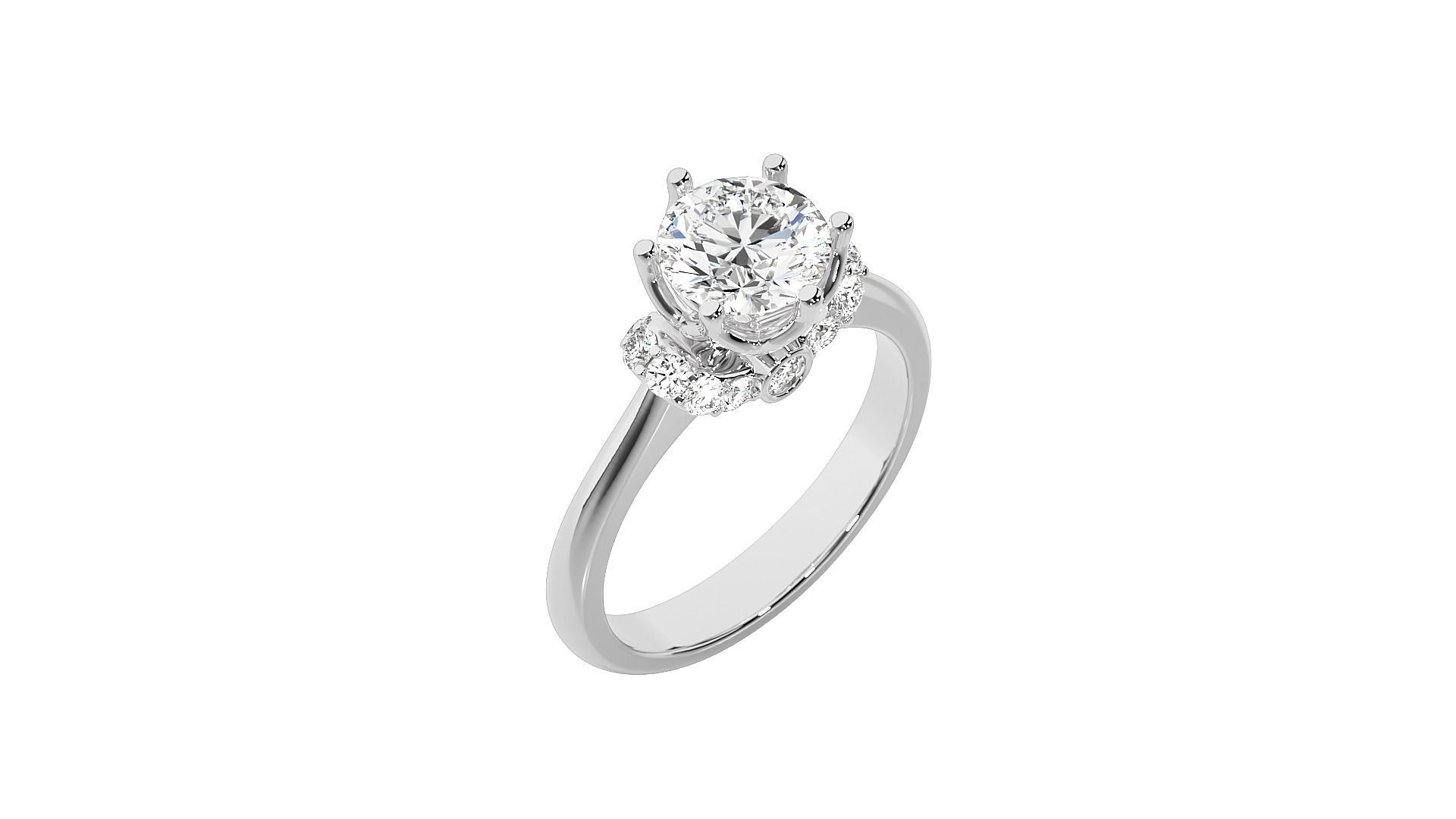 solitaire wedding engagement women ring 3dm render detail 3D print model_4